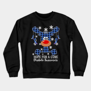 Reindeer Hope For A Cure Diabete Awareness Christmas Crewneck Sweatshirt